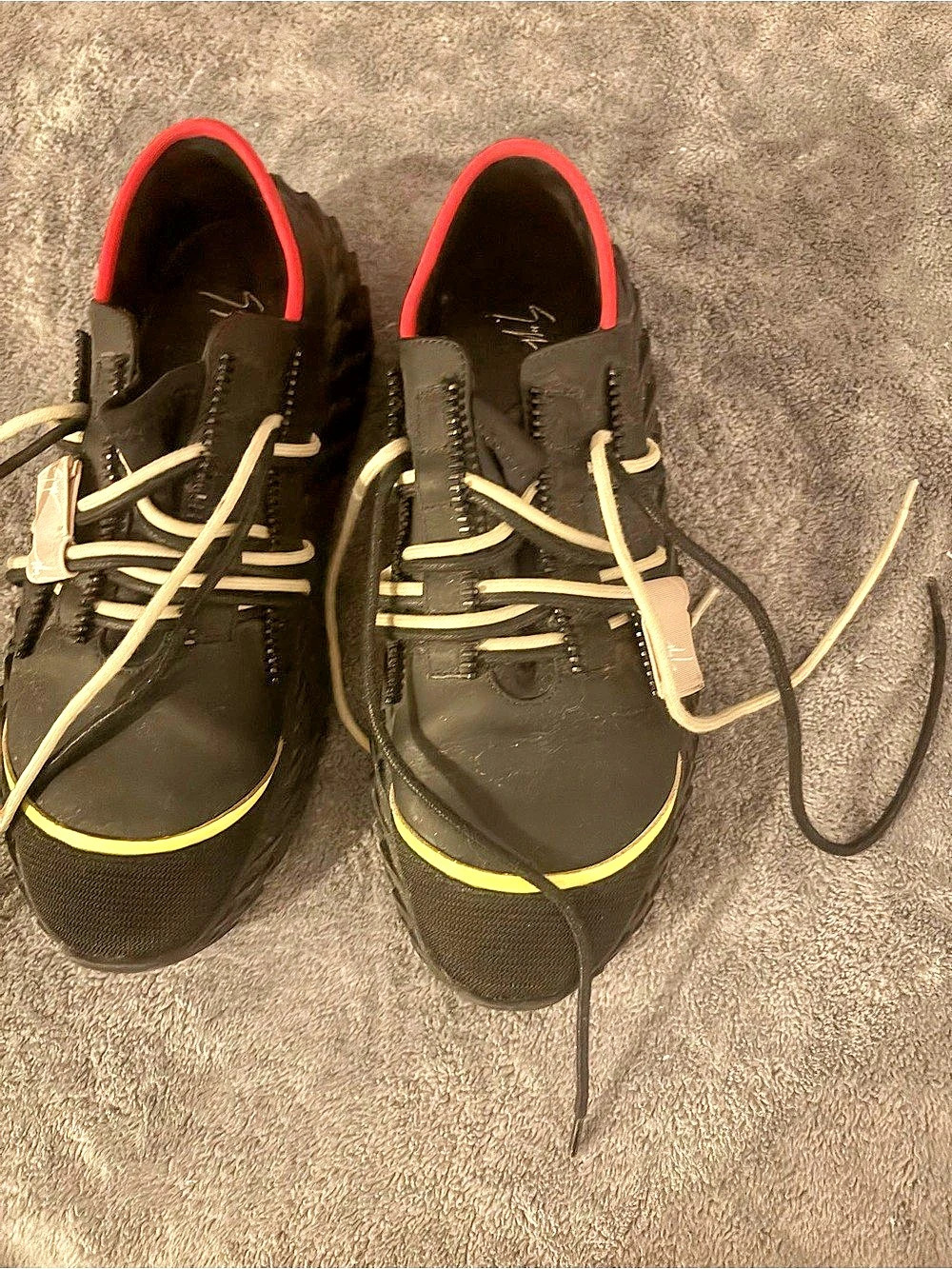 Giuseppe Zanotti Talon Low-Top Sneakers Black & Yellow